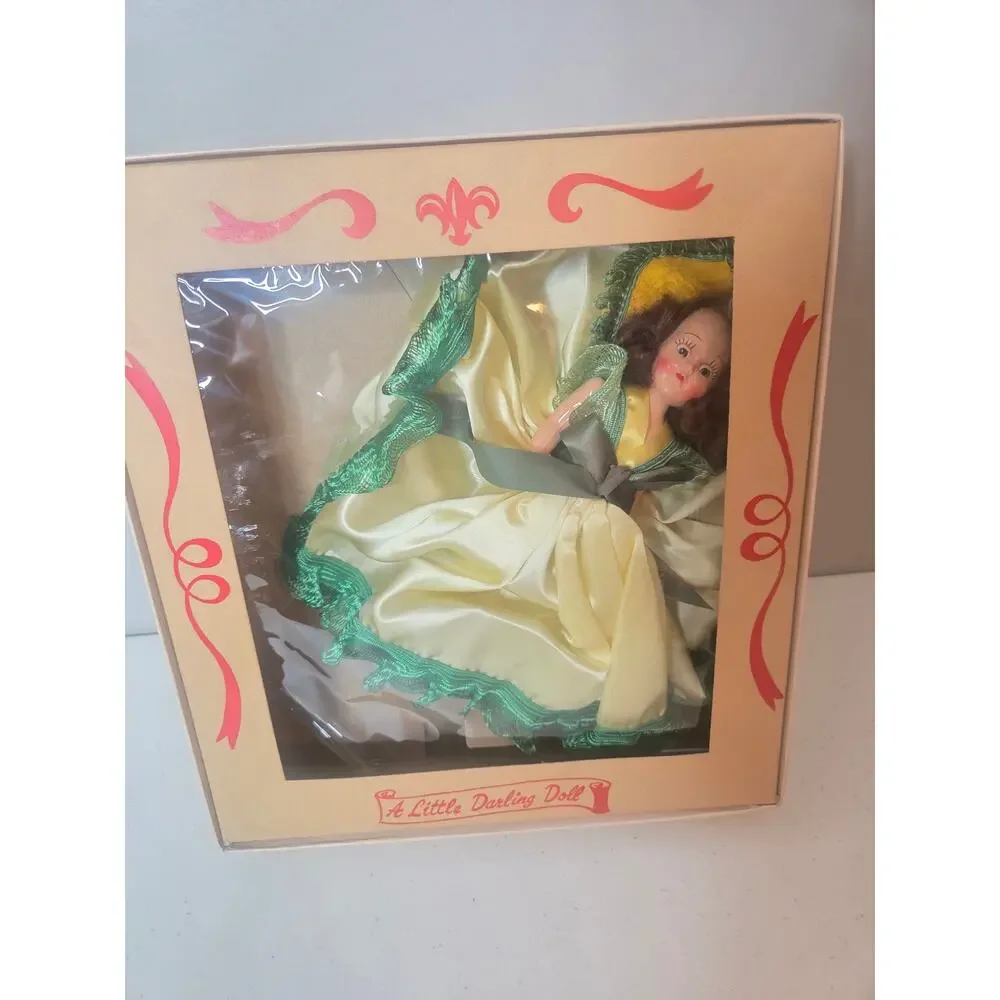 Vintage A LittleDarling Doll Bridesmaid Yellow Maize 435 In Original Display Box